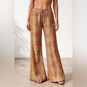 Tolani Multicolor Paisley Wide Leg Pants
